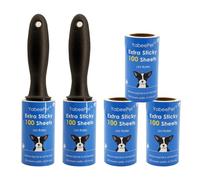 Recambio de rodillo de superficie grande para rodillo Scotch-Brite 50% más pegajoso, funciona muy bien en pelo de mascotas (60 hojas por rollo, paquete de 5)