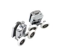 Recambio de rodillos para puertas de ducha, 23-27mm Sliding Shower Door Rollers Zinc Alloy Double Wheel For 12-14mm Glass Pack Of 4(1-upper 1-down,25mm)