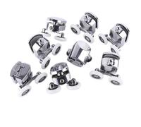 Recambio de rodillos para puertas de ducha, 23-27mm Sliding Shower Door Rollers Zinc Alloy Double Wheel For 12-14mm Glass Pack Of 4(4-upper 4-down,25mm)