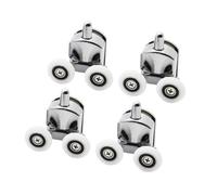 Recambio de rodillos para puertas de ducha, 23-27mm Sliding Shower Door Rollers Zinc Alloy Double Wheel For 12-14mm Glass Pack Of 4(4pcs Down,23.0mm)