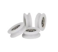 Recambio de rodillos para puertas de ducha, Pack Of 4 Sliding Shower Door Rollers U Groove Bearing 30x10x6mm Nylon Plastic Wheel