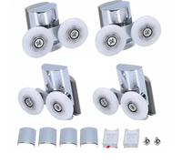 Recambio de rodillos para puertas de ducha, Sliding Shower Door Rollers Pack Of 4 Top And Bottom Zinc Alloy For 4-8mm Glass Thickness
