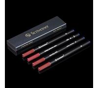 Recambio de Rollerball Scriveiner Azul Medio - 4 Recambios de Bolígrafos de Punta de Cerámica de Seguridad No Seca para Bolígrafos Scriveiner - Schmidt 888 M - Fabricado en Alemania