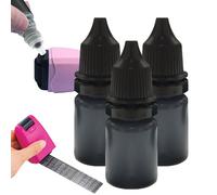 Recambio de sello - 3 piezas de tinta negra de secado rápido | Recambio negro de 10 ml para sellos de rodillo | Tinta multiusos Bllack para cartas y sobres