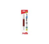 Recambio de tinta Pentel para bol grafo de gel ENERGEL Lancelot de 0,7 mm, punta de metal, tinta roja media, paquete de 2 LR7BP2B