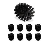 Relaxdays Set 9 cepillos de recambio escobilla WC negro