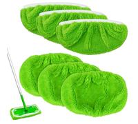 Recambio Fregona Paño de Repuesto, Mopa de Microfibra Paños de Limpieza Compatible con Swiffer Sweeper, Recambios de Mopa Lavables y Reutilizables 6 Piezas