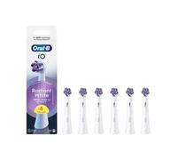 Oral-B iO Radiant White Cabezales de Recambio Originales, Blanco, Pack de 6 - Recambios para Cepillos de Dientes Eléctricos Oral B iO, Blanqueamiento Dental, Eliminación de Manchas Y Placa Bacteriana