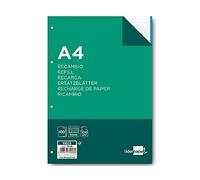 Recambio liderpapel a4 100 hojas 100 g/m2 cuadro 5 mm 4 taladros bandas de 5 colores - RE05