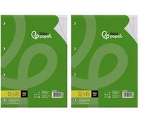 RECAMBIO LIDERPAPEL A4 100 HOJAS 100G/M2 CUADRO 5MM CON MARGEN 4 TALADROS (Paquete de 2)