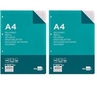 Recambio liderpapel a4 100 hojas 100g/m2 horizontal con doble margen 4 taladros (Paquete de 2)