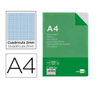 Recambio liderpapel a4 100 hojas 60g/m2 milimetrado sin margen 4 taladros - RF09