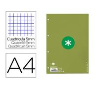 Recambio liderpapel a4 antartik 80 hojas 90g/m2 cuadro 5mm 4 taladros 1 banda con marco color verde