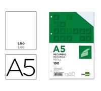 Recambio Liderpapel A5 100 H 100G/M2 Liso Con Margen 6 Taladros