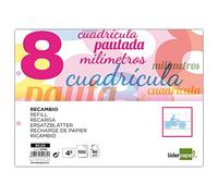 Recambio liderpapel cuarto apaisado pautaguia 100 hojas 75 g cuadriculado pautado 8 mm con margen 2 taladros apaisado - RC20