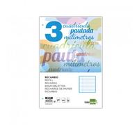 Recambio liderpapel a4 pautaguia 100 hojas 75 g cuadriculado pautado 3 mm con margen 4 taladros - RF23