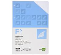 Recambio liderpapel a4 100 hojas 60g/m2 cuadro 3 mm con margen 4 taladros - RF03