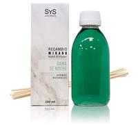 Recambio Ambientador Mikado Dama de Noche 200ml + Palos Mármol SYS Aromas. Notas orientales. Fragancia duradera.