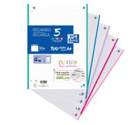 Recambio Oxford A4 rayado dots 100h 5 bandas 4T color paste