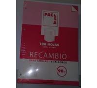 Recambio Pacsa A4 100H 90G 4 Taladros Pauta 2,5