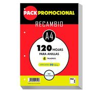 Recambio Pacsa A4 120H 90G 4 Taladros Cuadric.4X4 C/Margen