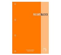 Recambio Pacsa Xblock Encolado A4 80H 90G 4 Taladros Cuadric.5X5 Naranja (1 Color En Rayado Y Banda) (Set de 5)