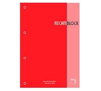 Recambio Pacsa Xblock Encolado A4 80H 90G 4 Taladros Cuadric.5X5 Rojo (1 Color En Rayado Y Banda) (Set de 5)