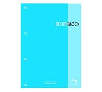 Recambio Pacsa Xblock Encolado A4 80H 90G 4 Taladros Cuadric.5X5 Turquesa (1 Color En Rayado Y Banda) (Set de 5)