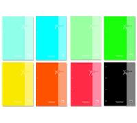 Recambio Pacsa Xblock Encolado A4 80H 90Gr 4 Taladros Cuadric.5X5 (1 Color En Rayado Y Banda) Surtido (8 Col.) (Set de 8)