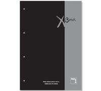Recambio Pacsa Xblock Encolado A4 80H 90Gr 4 Taladros Cuadric.5X5 Negro (1 Color En Rayado Y Banda) (Set de 5)