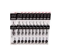 Recambio para bol grafo de gel Mitsubishi Pencil Uni-Ball One, 0,38, negro, 10 unidades, Hako UMR38S.24