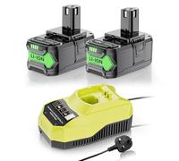 Recambio para Ryobi 18V Battery, 4A P117 Battery Charger for Ryobi 18v, P108 Battery and Charger Compatible with RB18L50 RB18L25 RB18L40 RB18L20 RB18L15 RB18L13 P102 P103 104 PM. 105 P106