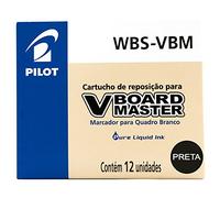 Pilot - Cartucho WBS-VBM - Recambio para rotulador pizarra V-Board Master , 12 unidades, Negro