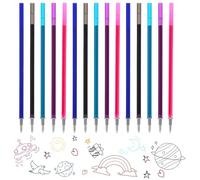 Recambios Borrables [Lote de 15: 3 Azul, 3 Negro, 3 Turquesa, 3 Violeta, 3 Magenta/Rosa], 13 cm, Compatibles con Legami y Recambios Estándar 13 cm, Punta 0.7mm
