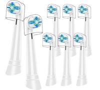 Recambios Cepillos Compatible con Cepillos Eléctricos Oral B IO 2/3/4/5/6/7/8/9/10, Pack 8 Unidades con Tapa Protectora, Cerdas Dureza Media, Eliminación Profunda de Placa Dental