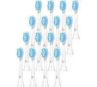 Recambios Cepillos Compatible con Philips Sonicare - Aster Pack de 16 Cabezales de Repuesto para Cepillo de Dientes Eléctrico Limpieza Profunda de los Dientes（Blanco）