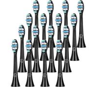 Recambios Cepillos Compatible con Philips Sonicare - Aster Pack de 16 Cabezales de Repuesto para Cepillo de Dientes Eléctrico Limpieza Profunda de los Dientes(Negro)