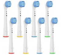 Recambios Cepillos Compatible para Braun Oral B Cabezales de Repuesto Recambio Cepillo de Dientes Eléctrico Sensitive Precision Floss Deep Dual Clean Cross Action Recambios 8 Pack Cabezales Blanco