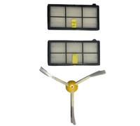 Recambios compatible para robot aspirador Roomba 2 filtros y 1 cepillo lateral Accesorios de Repuesto esencial para series 800, 801, 805, 850, 860, 865, 866, 870, 871..900, 960, 966, 970, 980..