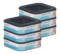 Recambios cuadrados estándar para bolsas de eliminación compatibles con pañales Genie Compact, Select y Classic, con capacidad para hasta 270 pañales de tamaño recién nacido por recambio, paquete de 6