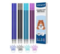 Recambios de minas para bolígrafos Legami [3 azules, 3 negras, 3 turquesa, 3 violeta, pack de 12], minas para bolígrafos borrables Legami, recambios para set de bolígrafos Legami