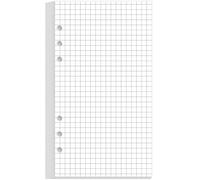 Recambios de papel cuadriculado A6, papel cuadriculado para carpetas personales Filofax, 6 agujeros perforados, 100 hojas/200 páginas, 100 g/m², 3.75 x 6.75 pulgadas