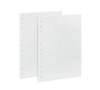 Recambios de Papel Cuadriculado B5-90 Hojas (18x25,5 cm) Papel Milimetrado 100g/m² para Anillas 9 Agujeros | Cuadrícula 5x5mm | Ideal Dibujo Técnico, Bullet Journal