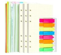 Recambios de planificador A6, insertos de papel rayados con bolsillos y divisores, 17,2 x 9,4 cm, carpeta A6 de 6,73, cuaderno recargable, diario, organizador
