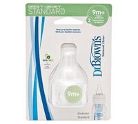 Recambios deTetina Biberón de Silicona Dr Brown´s Standard 2 Unidades - Corte en "Y" para Bebés a Partir de 9 Meses