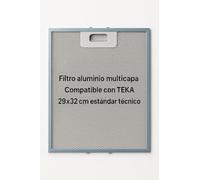 RECAMBIOS DREYMA Filtro Campana Extractora 290x320 mm Aluminio Anodizado Asa y Pestanas 40472718 81459242 Compatible con TEKA FAGOR EDESA DE 70 DB 70 DS 70 Recambio Lavable Rendimiento Antigrasa Extra