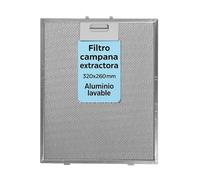 RECAMBIOS DREYMA filtro campana extractora 320x260mm aluminio lavable Compatible con CATA APELSON NODOR TEKA pestanas medidas 45mm 125mm 140472918 02800905 repuesto antigrasa cocina