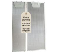 RECAMBIOS DREYMA Juego Filtros Pack 2 Unidades Aire Aluminio Campana Extractora Compatibles con TEKA TL1-62 Medidas 19x50 13x50 61874021 y 61874022 Repuesto Alta Eficiencia Montaje Antigrasa Durable
