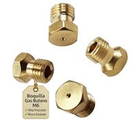 RECAMBIOS DREYMA Kit Boquillas M6 GLP Butano Propano Laton Rosca M6x0.75 Calibrado 4 Unidades 0.50x2 0.65 0.85 Grande Llama Estable Instalacion Facil Compatible con Teka Fagor Balay Conjunto Tecnico
