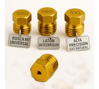 RECAMBIOS DREYMA Kit Inyectores Gas Butano M7 4 UDS Compatible con Teka Balay Beko conversion LPG boquillas laton calibres 0.65 0.70 0.87 0.90 0.96 rosca M7 ajuste llama cocina encimera alta precision